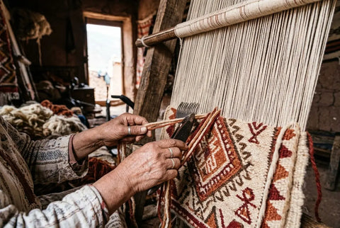Tapis marocain fait main : tapis berbère authentique en laine