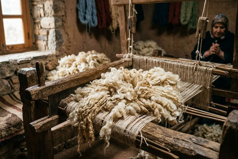 Tapis berbère artisanal fait main : authenticité & laine naturelle
