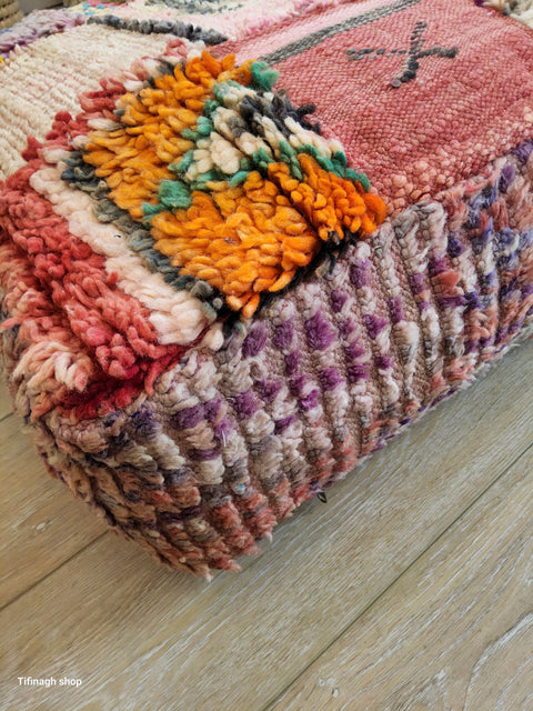 Vintage patchwork pouf