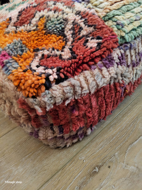 Vintage patchwork pouf