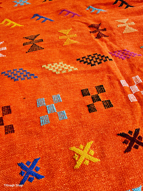 Berber rug - Taznakht kilim velvet 1.98m x 1.10m