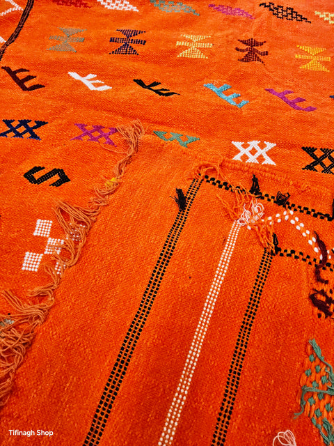 Berber rug - Taznakht kilim velvet 1.98m x 1.10m