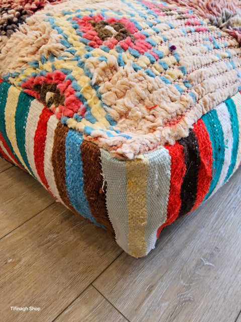 Vintage patchwork pouf