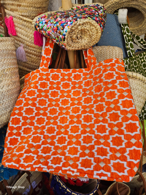 Sacs Zellije Velours Colorés ou Cabas Marrakech