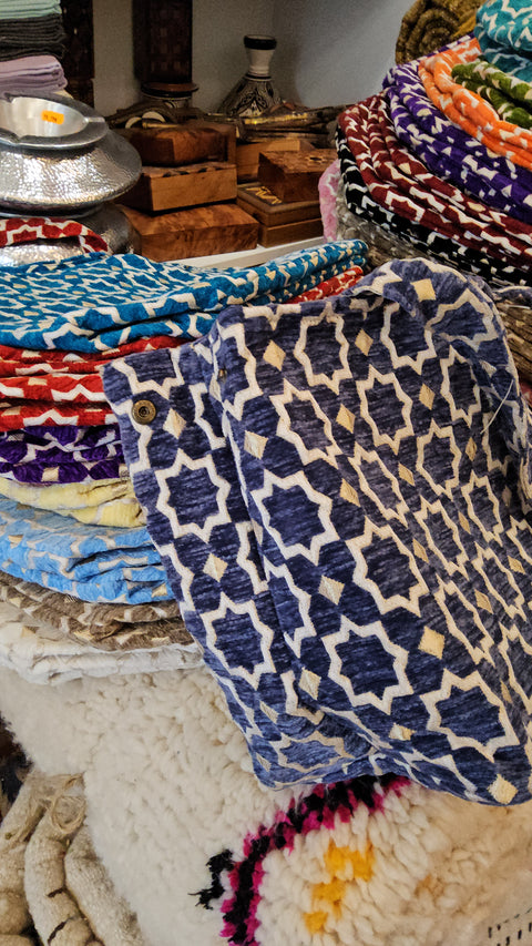 Sacs Zellije Velours Colorés ou Cabas Marrakech