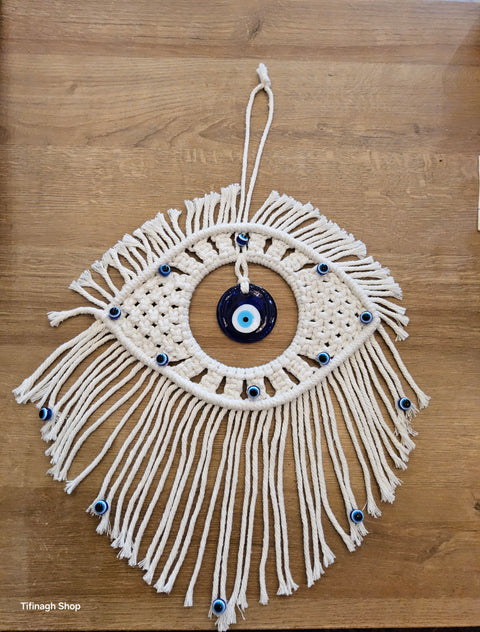 Œil turc nazar 🧿  Déco Murale Macramé