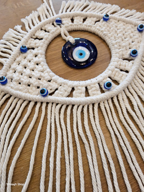 Œil turc nazar 🧿  Déco Murale Macramé