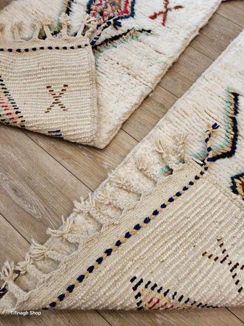 2 Tapis berbères colorés Azilal 1.10m x 0.57m