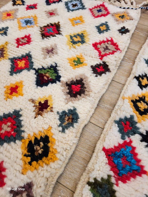 2 Tapis berbères colorés Azilal 1.09m x 0.65m