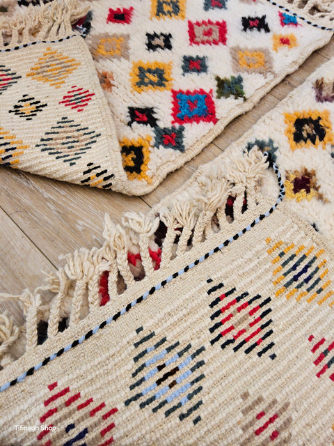 2 Tapis berbères colorés Azilal 1.09m x 0.65m