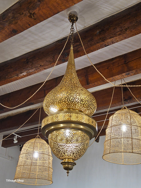Lustre Marocain en Laiton 100cm x 40cm