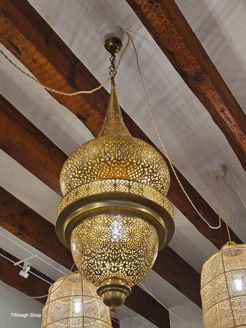 Lustre Marocain en Laiton 100cm x 40cm