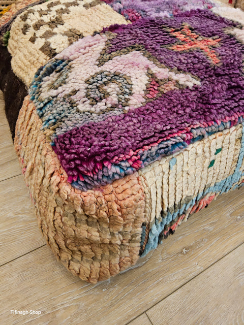 Vintage patchwork pouf