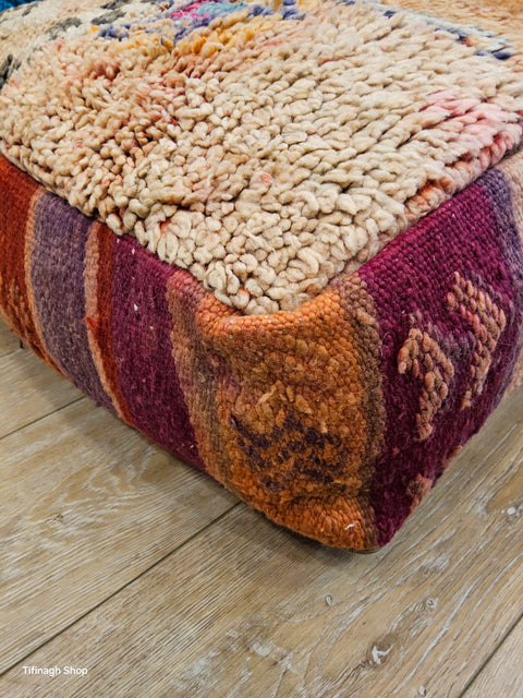 Vintage patchwork pouf