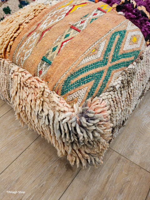Vintage patchwork pouf