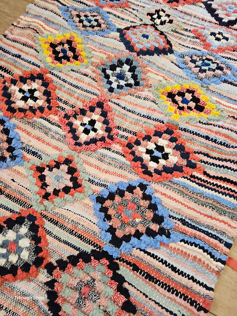 Tapis berbère - Boucherouite Nouveau 1.14m x 0.75m Design Azilal