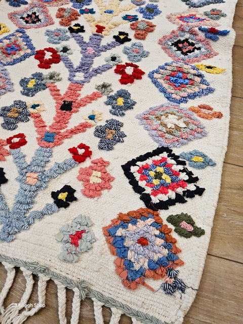 Tapis berbère - Boucherouite Nouveau 1.20m x 0.66m Design Azilal