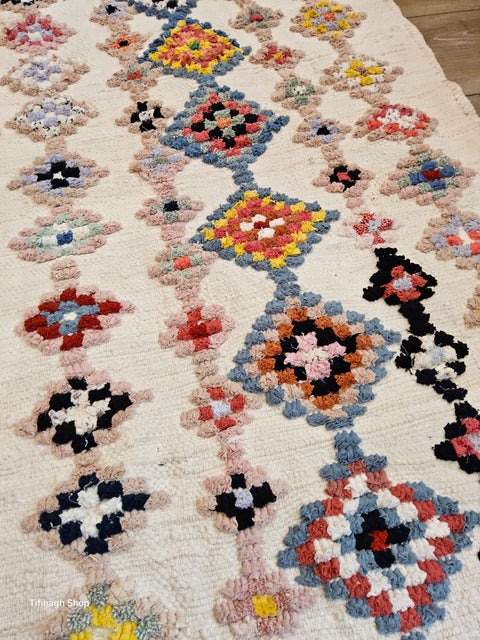 Tapis berbère - Boucherouite Nouveau 1.04m x 0.64m Design Azilal