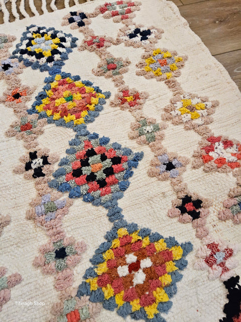 Tapis berbère - Boucherouite Nouveau 1.04m x 0.64m Design Azilal