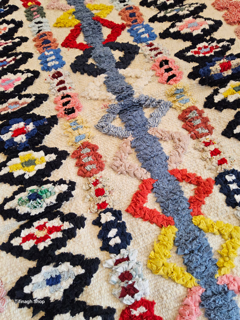 Tapis berbère - Boucherouite Nouveau 1.02m x 0.65m Design Azilal