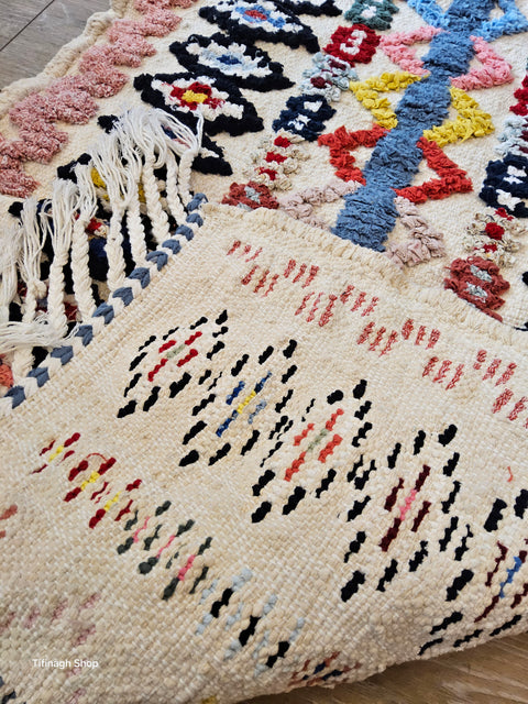 Tapis berbère - Boucherouite Nouveau 1.02m x 0.65m Design Azilal