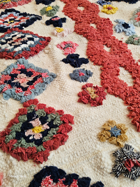 Tapis berbère - Boucherouite Nouveau 1.51m x 0.95m Design Azilal