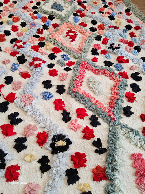 Tapis berbère - Boucherouite Nouveau 1.47m x 0.92m Design Azilal
