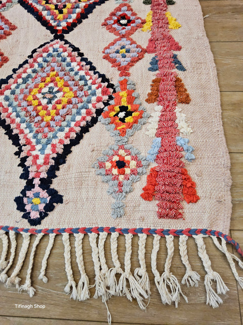 Tapis berbère - Boucherouite Nouveau 1.45m x 0.95m Design Azilal