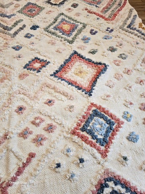 Tapis berbère - Boucherouite Nouveau 1.58m x 0.87m Design Azilal