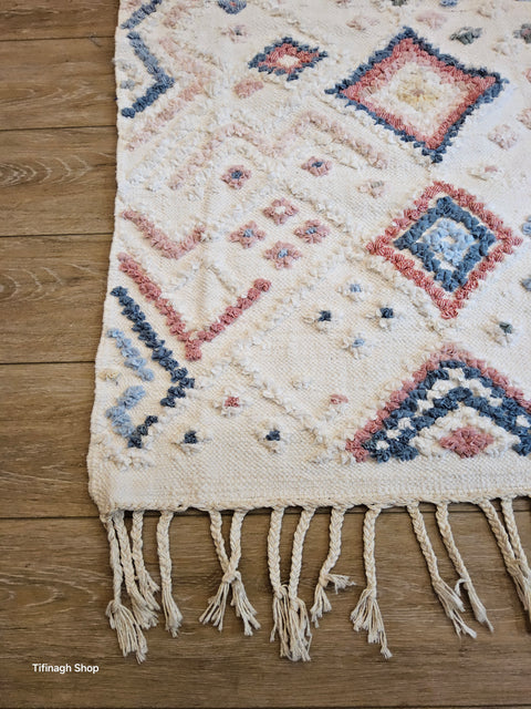 Tapis berbère - Boucherouite Nouveau 1.58m x 0.87m Design Azilal