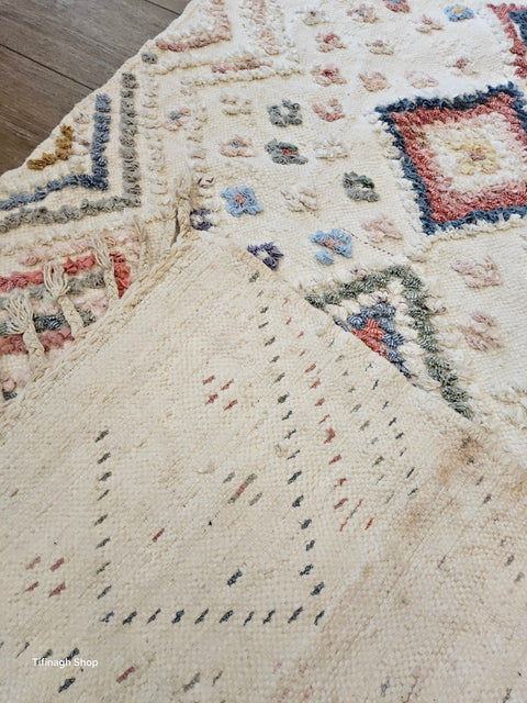 Tapis berbère - Boucherouite Nouveau 1.58m x 0.87m Design Azilal