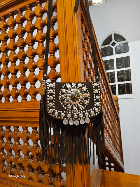 Marokkanischer Shopper aus Samt mit Tasche