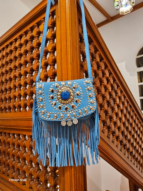 Marokkanischer Shopper aus Samt mit Tasche