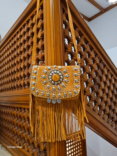 Marokkanischer Shopper aus Samt mit Tasche