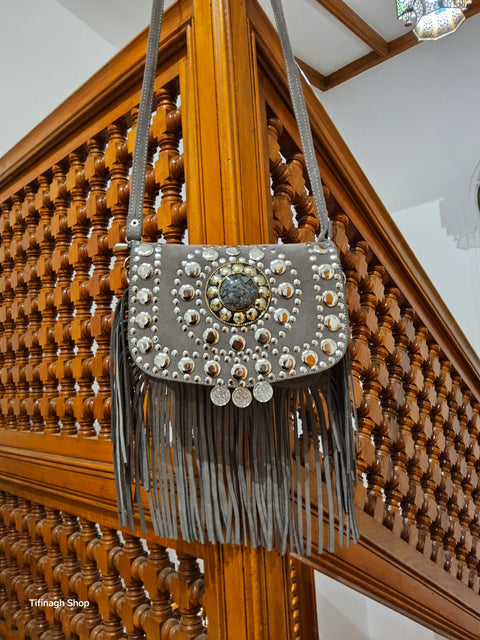 Marokkanischer Shopper aus Samt mit Tasche
