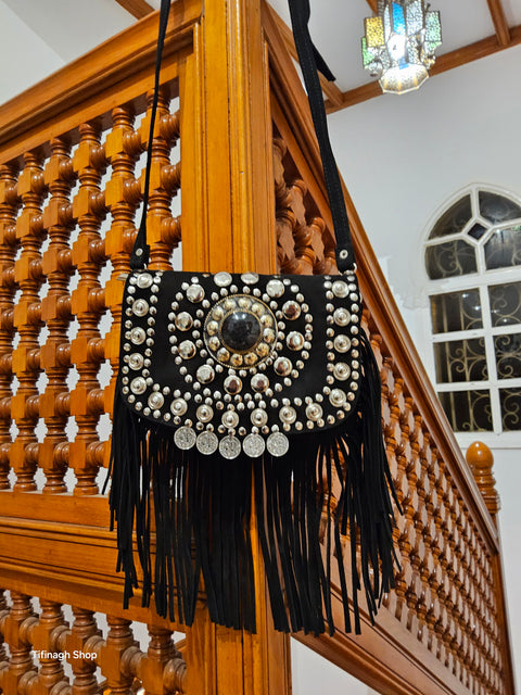 Marokkanischer Shopper aus Samt mit Tasche