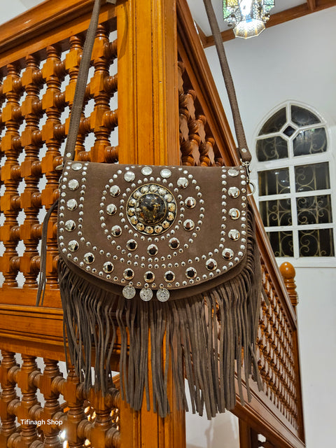 Marokkanischer Shopper aus Samt mit Tasche