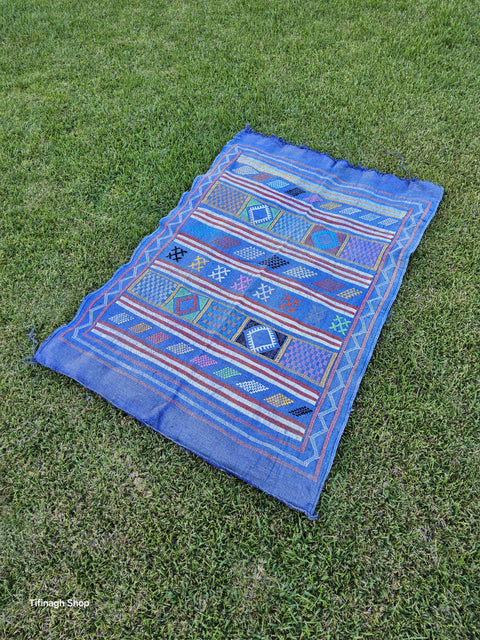Berber carpet - Kilim from Taznakht Sabra 1.45mx 0.98m
