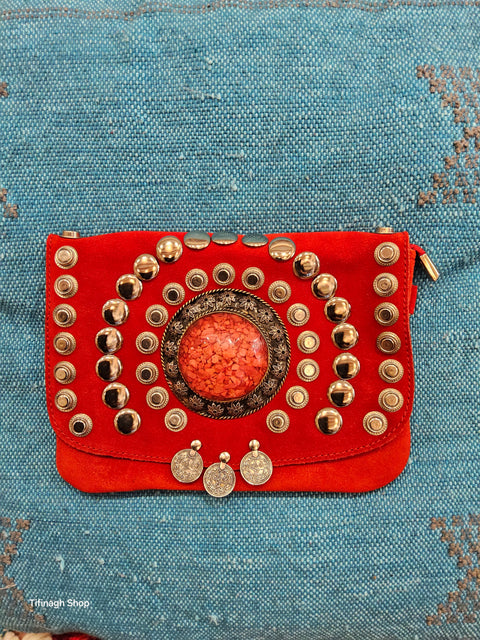 Marokkanischer Shopper aus Samt mit Tasche