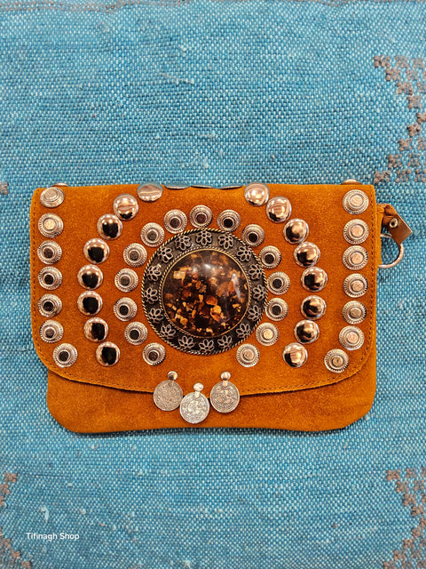Marokkanischer Shopper aus Samt mit Tasche