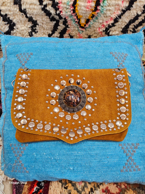 Marokkanischer Shopper aus Samt mit Tasche