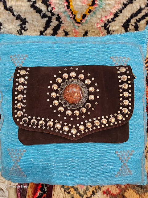 Marokkanischer Shopper aus Samt mit Tasche