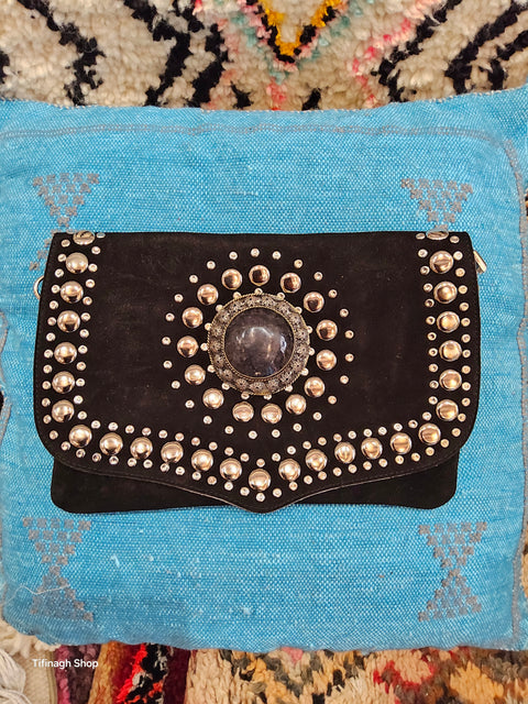 Marokkanischer Shopper aus Samt mit Tasche