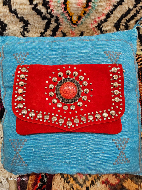Marokkanischer Shopper aus Samt mit Tasche