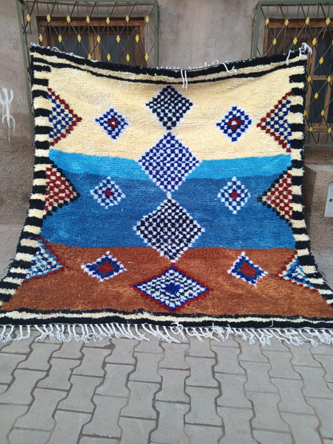 Berber-Teppich Azilal 2,60 m x 2,45 m aus Wolle und Baumwolle