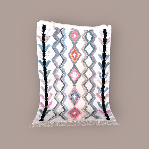 Tapis berbère - Boucherouite Nouveau 1.49m x 1.00m Design Azilal