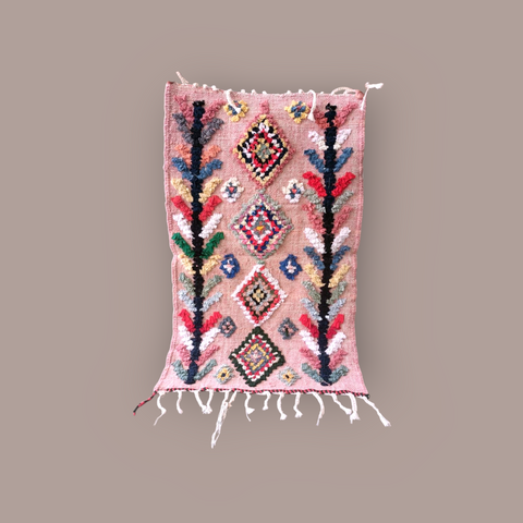 Tapis berbère - Boucherouite Nouveau 1.00m x 0.60m Design Azilal