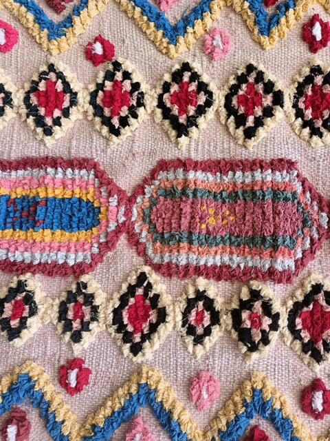 Tapis berbère - Boucherouite Nouveau 1.10m x 0.67m Design Azilal