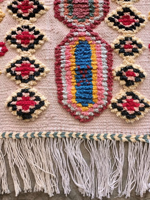 Tapis berbère - Boucherouite Nouveau 1.10m x 0.67m Design Azilal