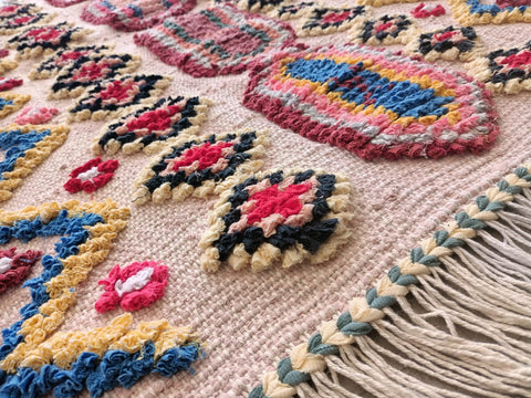 Tapis berbère - Boucherouite Nouveau 1.10m x 0.67m Design Azilal